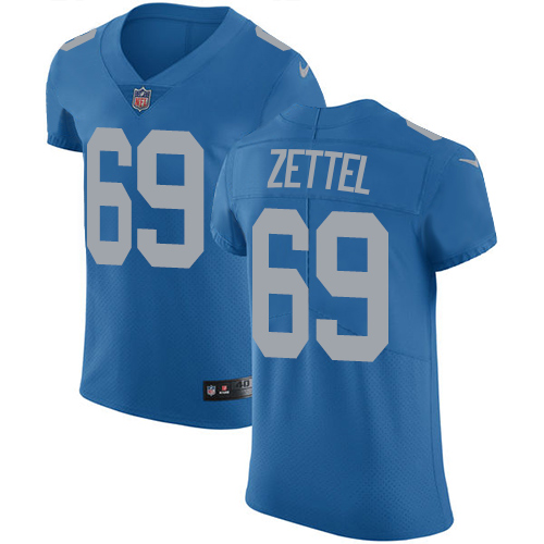 Nike Lions #69 Anthony Zettel Blue Throwback Men's Stitched NFL Vapor Untouchable Elite Jersey - Click Image to Close